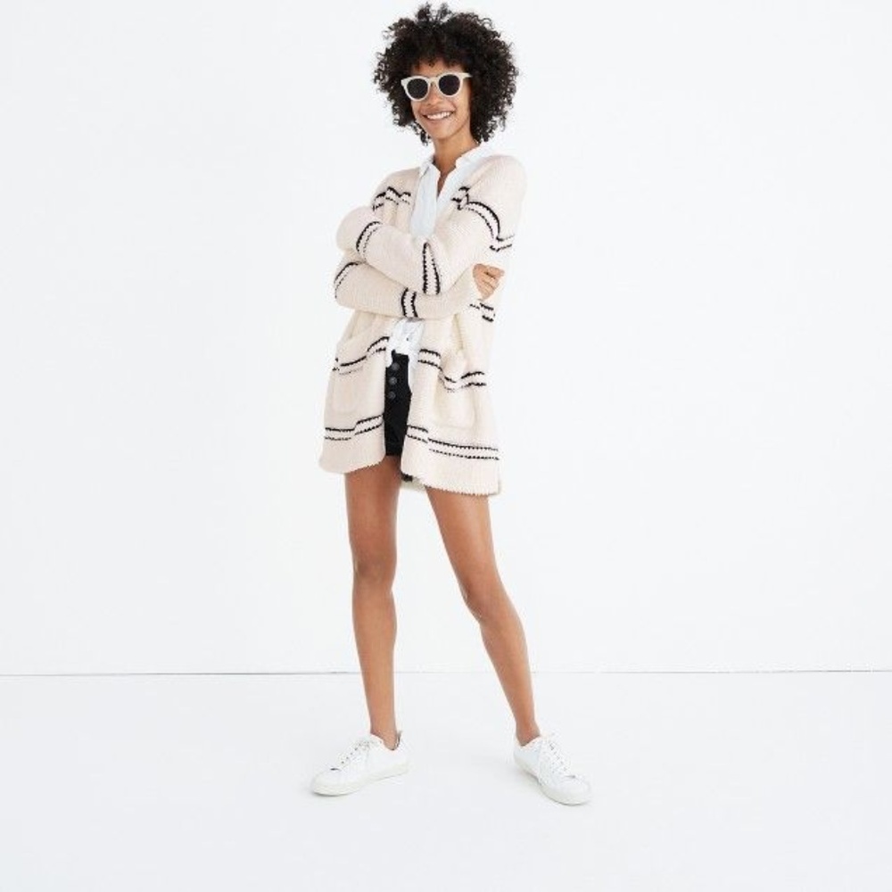 (NWT) Madewell Boucle Striped Cardigan Sweater